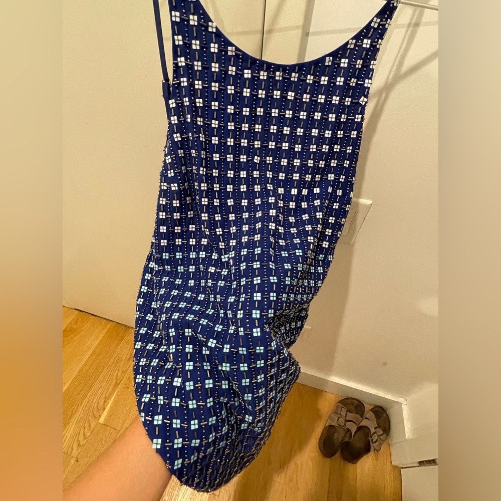 Blue ombre beaded flapper style dress sleeveless